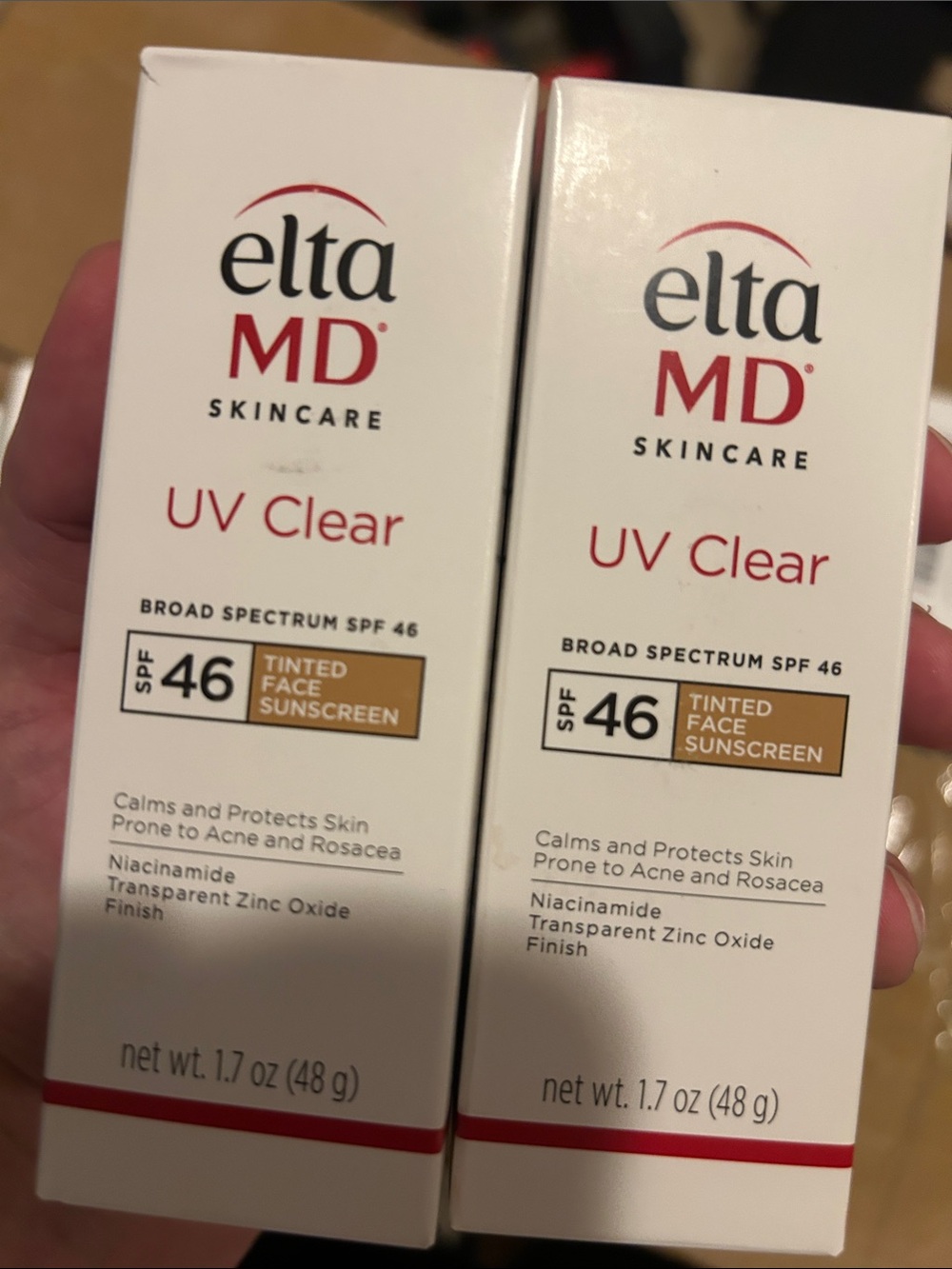 EltaMD UV Clear Tinted Face Sunscreen SPF 46 - White and Red Accents